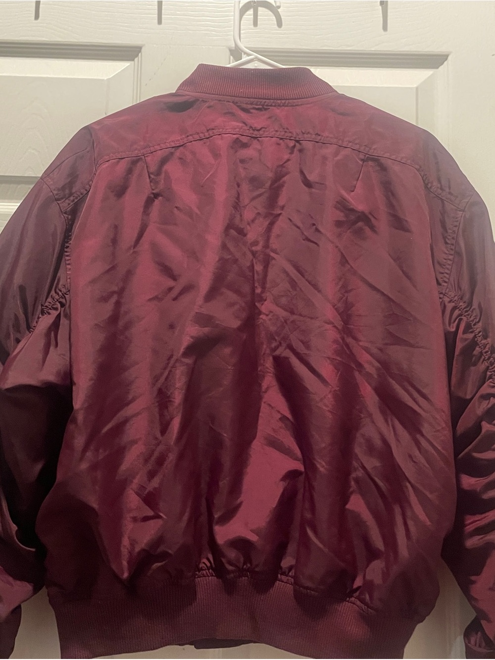 Victoria's Secret PINK Burgundy Satin Bomber Jacket - Picture 4 of 4